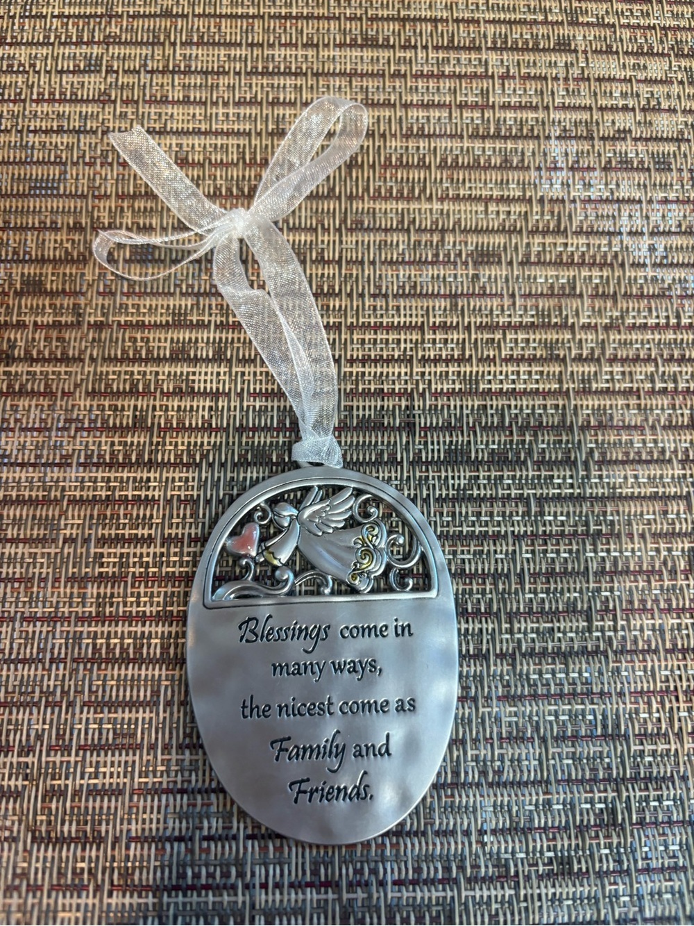 Silver Color Angel Blessings Ornament - Family & Friends